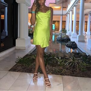 Like green asymmetrical party dress from Urban.